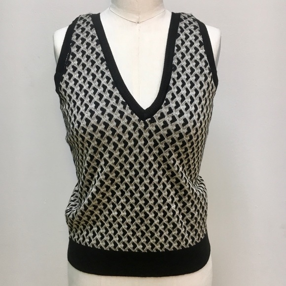 Zara Metallic Knit Sweater Vest 
